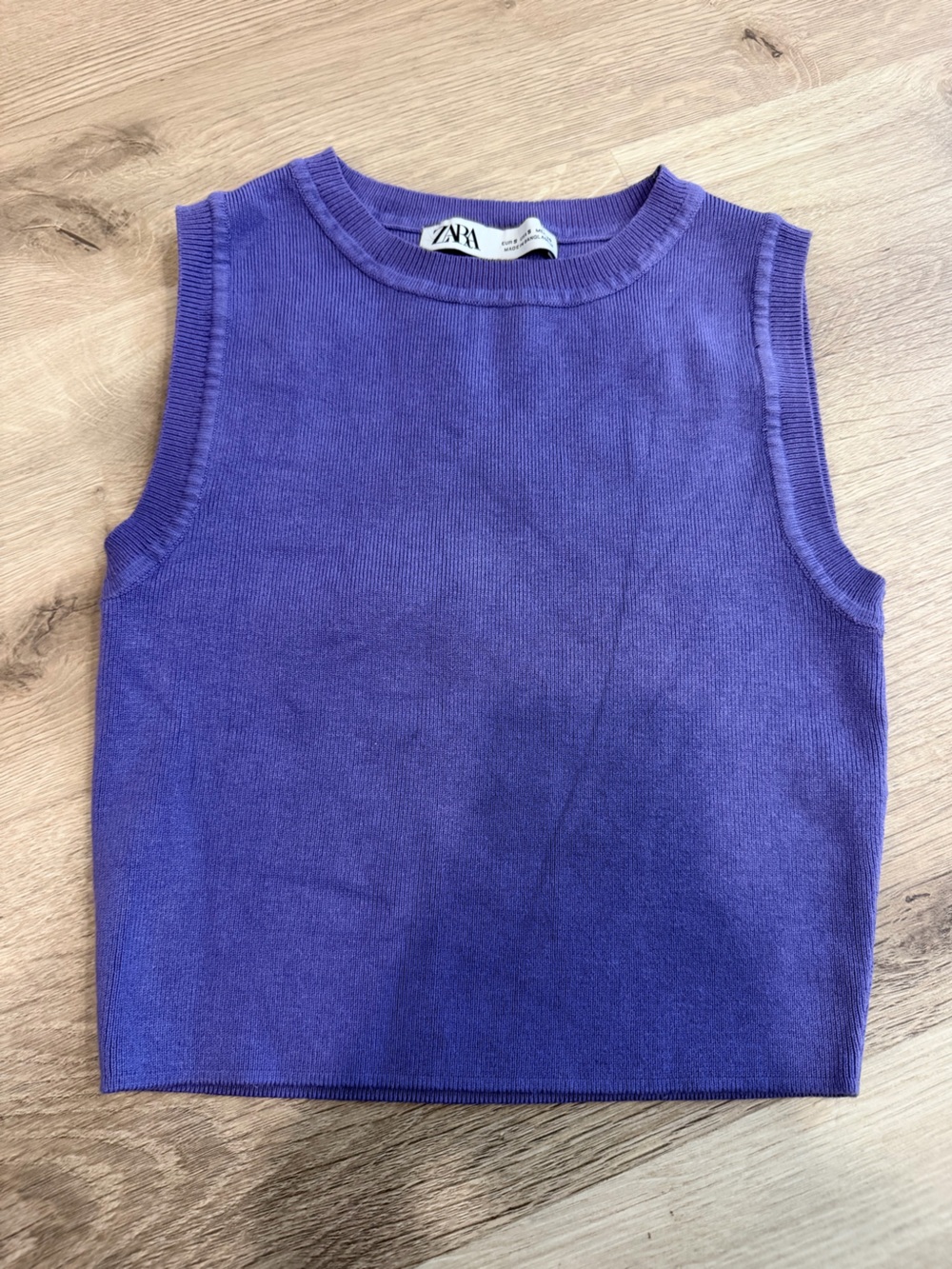 Zara Violet Ribbed Knit Tank
